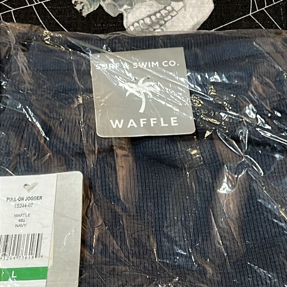 NWT SURF & SWIM CO. NAVY BLUE MENS WAFFLE JOGGERS SZ LARGE - Picture 4 of 10